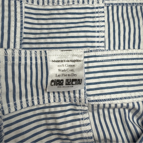 Ciao Lucia Neroni Capri Stripe Patchwork 100% cotton Dress NWT Size Large - Picture 11 of 15